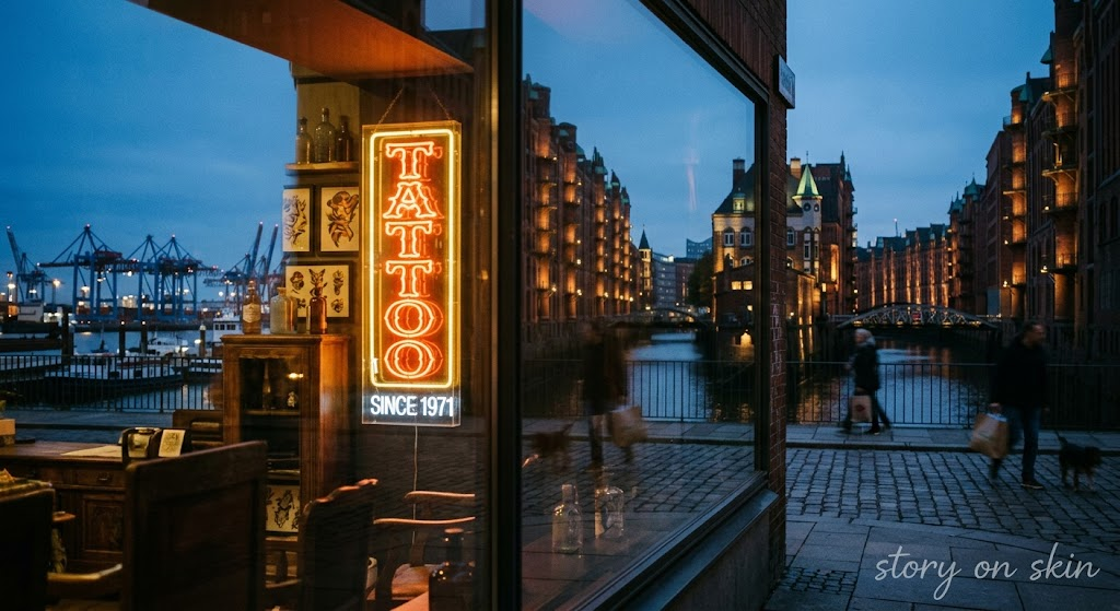 Historic maritime harbor aesthetic of Hamburg representing the Hamburg tattoo guide
